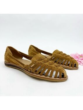 Nisolo Huarache Sandal Suede Leather Tan Almond